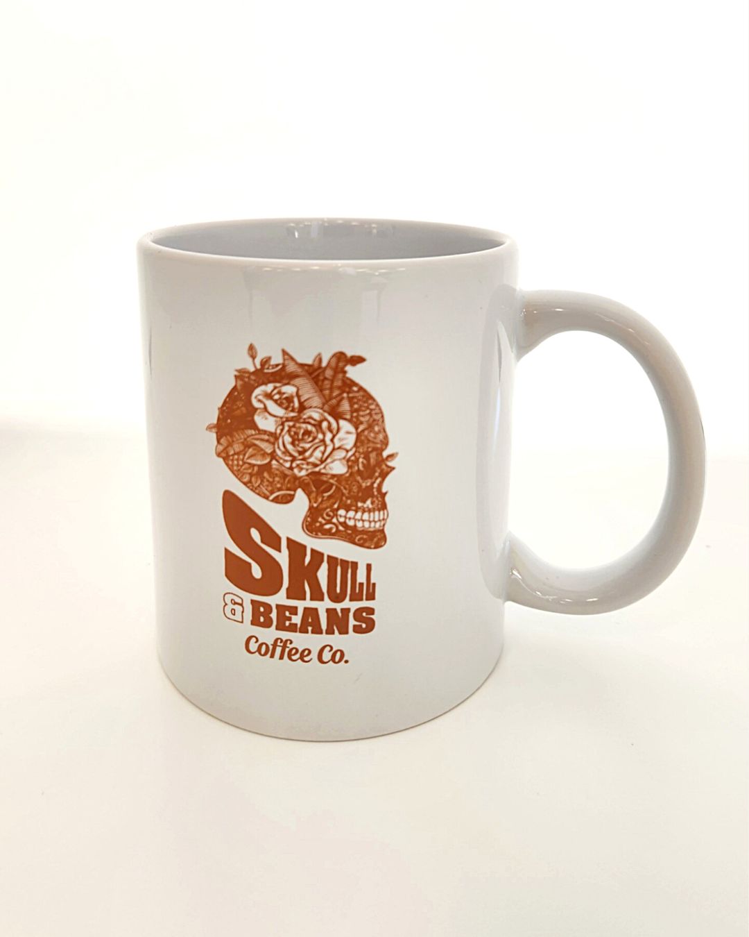 Skull and Beans Mug with Coffee